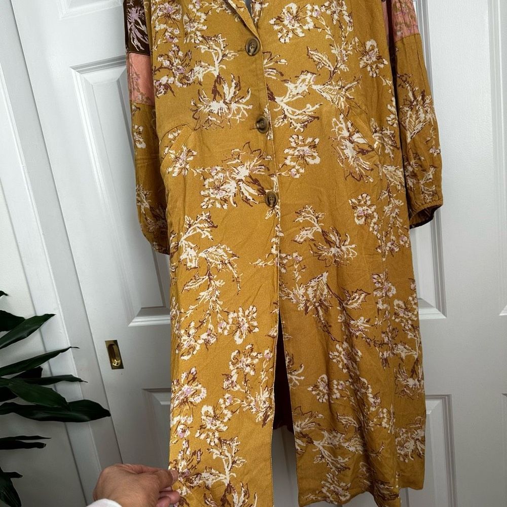 Sabrina Bohemian Duster Jacket Mustard Floral - Picture 5 of 9